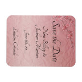 Roze Cherry Blossom Wedding Save the Date Kaart Magneet (Horizontaal)