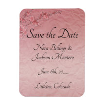 Roze Cherry Blossom Wedding Save the Date Kaart