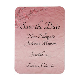 Roze Cherry Blossom Wedding Save the Date Kaart Magneet