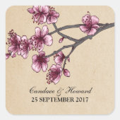 Roze  Cherry Blossom Wedding Stickers (Voorkant)