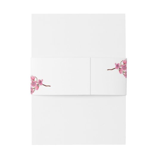 Roze Cherry Blossom Wedding Uitnodigingen Wikkel (Achterkant Voorbeeld)