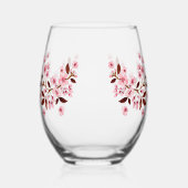 Roze Cherry Blossom Wijnglas Zonder Voet (Rechts)