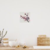 Roze Cherry Blossoms Bloemen Art Print Poster (Keuken)