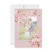 Roze Cherry Blossoms Gold Confetti