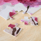 Roze Cherry Blossoms Waterverf Naadloos. Legpuzzel (Zijkant)