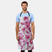 Roze Cherry Blossoms Waterverf Naadloos. Schort (Gedragen)
