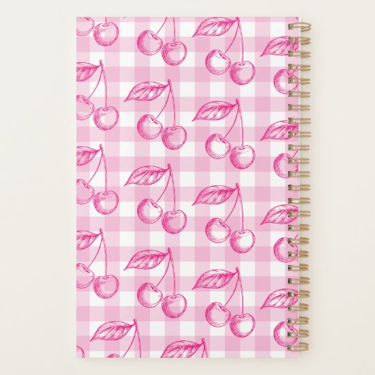 Roze Cherry Coquette esthetisch Planner (Achterkant)