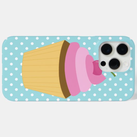 Roze Cherry Cupcake Illustratie Case-Mate iPhone Case (Achterkant (horizontaal))