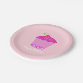 Roze Cherry Cupcake Papieren Bordje (Gekanteld)