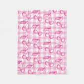 Roze Cherry esthetische Coquette Fleece Deken (Voorkant)