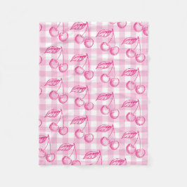 Roze Cherry esthetische Coquette Fleece Deken