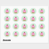 Roze Cherry Kawaii Cupcake Stickers (Vel)