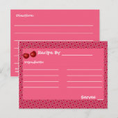 Roze Cherry Mod Recipe Cards Sjabloon Briefkaart (Voorkant / Achterkant)