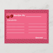 Roze Cherry Mod Recipe Cards Sjabloon Briefkaart (Voorkant)
