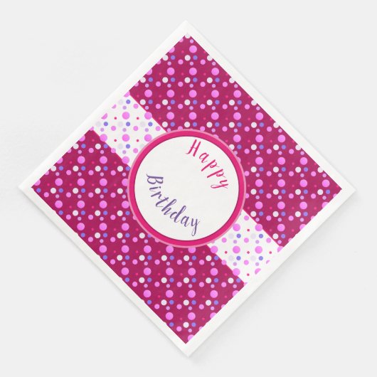 Roze Cherry Paper Polka Dot Verjaardag servetten (Hoek)