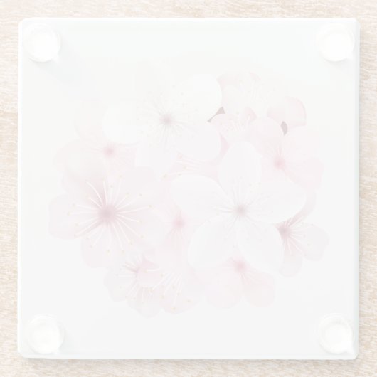 Roze Cherry Tree Blossom Glazen Onderzetter (Achterkant)