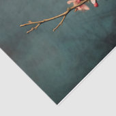 Roze CherryBlossom Tree Branch Turquoise Green Sky Tissuepapier (Detail)