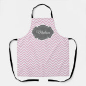 Roze Chevron Aangepast Schort (Voorkant)