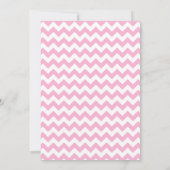 Roze Chevron Aangepaste Benaming Uitnodiging (Achterkant)