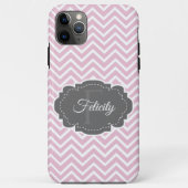 Roze Chevron Aangepaste iPhone Case (Achterkant)