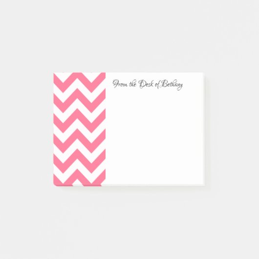 Roze Chevron Aangepaste Post Post-it® Notes (Voorkant)