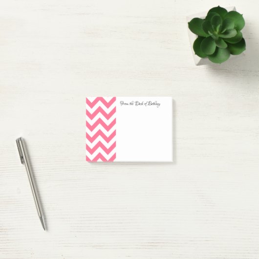 Roze Chevron Aangepaste Post Post-it® Notes (Kantoor)