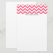 Roze Chevron Aangepaste Stationery Briefpapier (Voorkant / Achterkant)