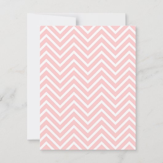 Roze Chevron Alice in Wonderland Tea Party Kaart (Achterkant)