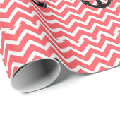 Roze Chevron Anker Cadeaupapier (Rol Hoek)
