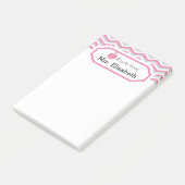 Roze Chevron Apple monogram leraar notitie Post-it® Notes (Schuin)