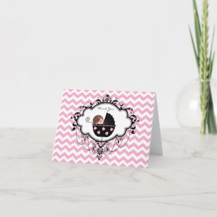 Roze Chevron Baby Shower Bedankkaartjes Bedankkaart
