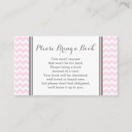 Roze Chevron Baby shower Boek Aanvraag Kaart