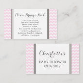 Roze Chevron Baby shower Boek Aanvraag Kaart (Voorkant / Achterkant)