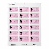  Roze Chevron Ballerina Fairy Ballet Etiket (Full Sheet)