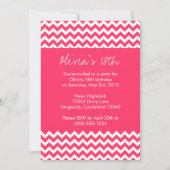 Roze Chevron Birthday Uitnodiging (Voorkant)