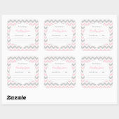 Roze Chevron Boek baby shower Bookplate label (Vel)