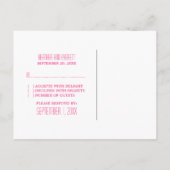 Roze Chevron Border RSVP Briefkaart (Achterkant)