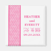 Roze Chevron Border sparen de Magnet van de Datum (Voorkant)