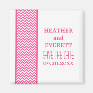 Roze Chevron Border sparen de Magnet van de Datum