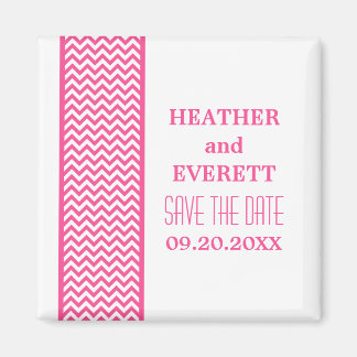 Roze Chevron Border sparen de Magnet van de Datum
