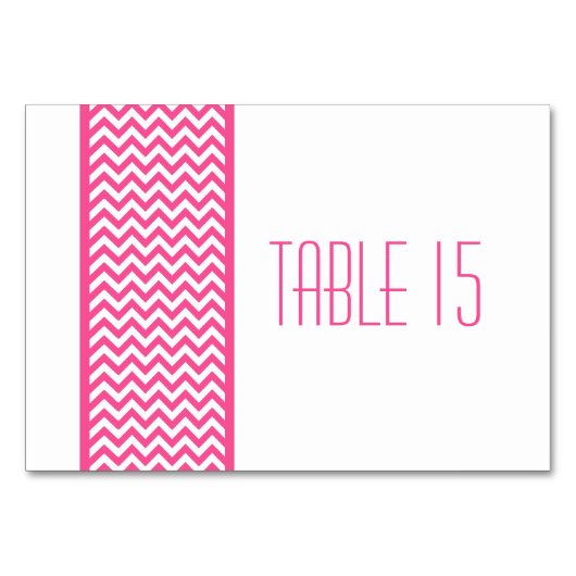 Roze Chevron Border Table Kaart (Voorkant)