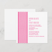 Roze Chevron Border Wedding Invite Kaart (Voorkant / Achterkant)