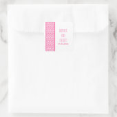 Roze Chevron Border Wedding Stickers (Tas)