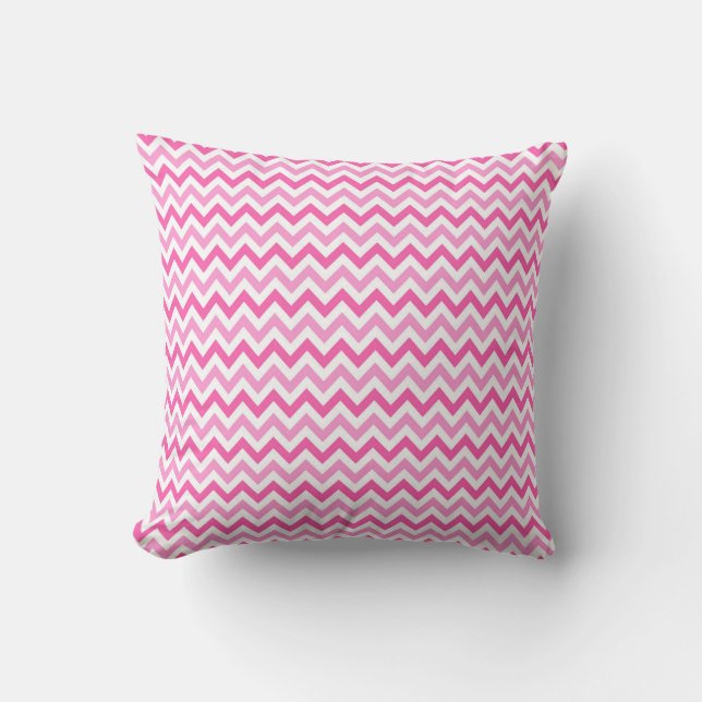 Roze Chevron Borstkanker Bewustzijn Patroon Kussen (Voorkant)