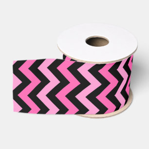 Roze Chevron Borstkanker Bewustzijnspatroon Grosgrain Lint