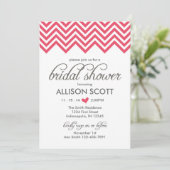 Roze Chevron Bridal Shower Kaart (Staand voorkant)