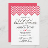 Roze Chevron Bridal Shower Kaart (Voorkant / Achterkant)