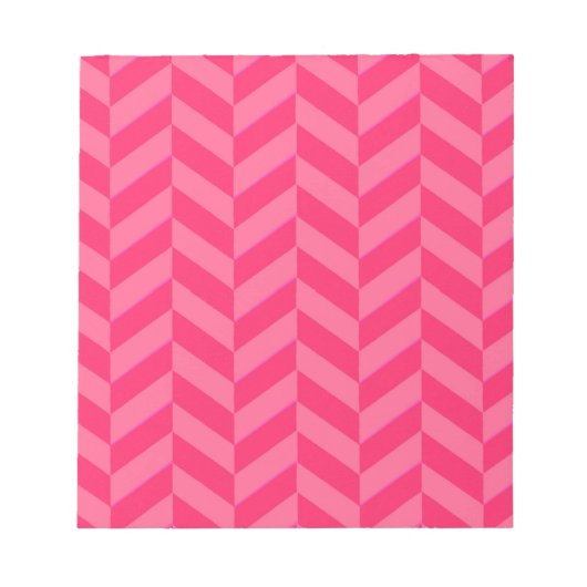 Roze Chevron Chic en Functioneel Schrijven Pad Notitieblok (Voorkant)