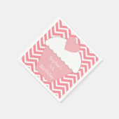 Roze Chevron Cupcake Servet (Hoek)