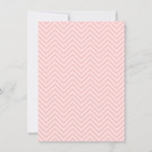 Roze Chevron, Cute Owl Baby shower Kaart (Achterkant)